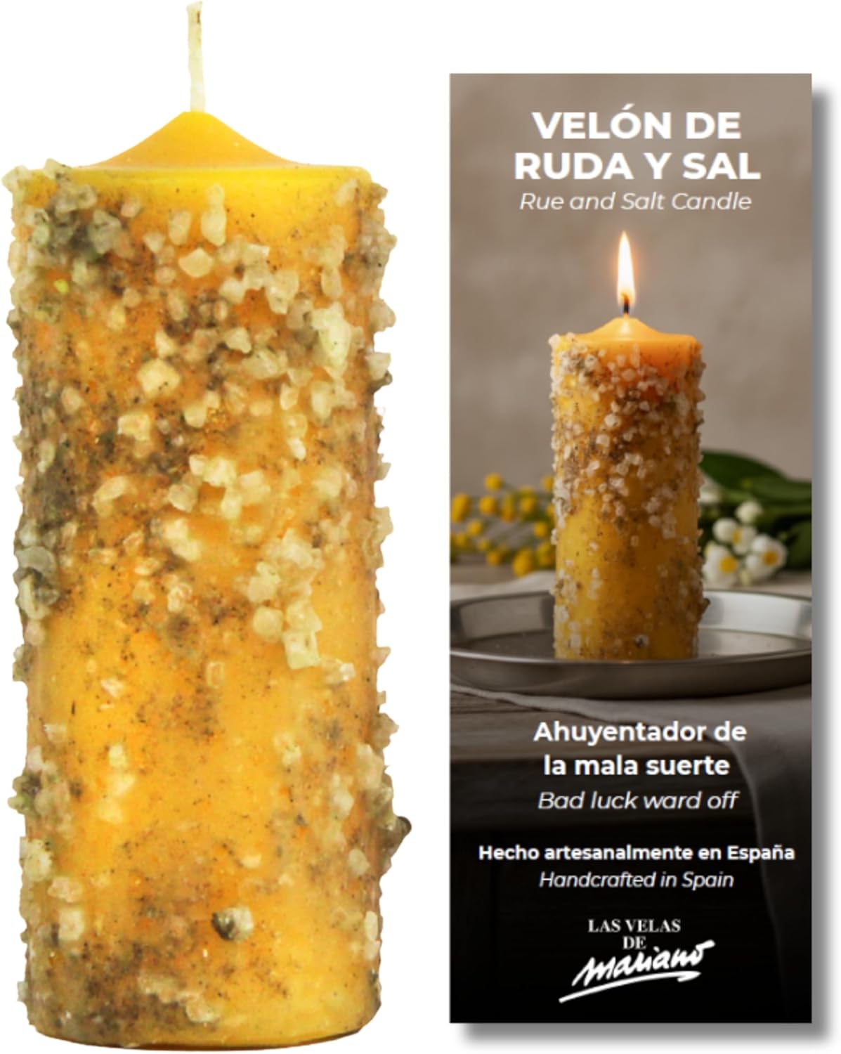 Velón Herbóreo Abrecaminos con Ruda y Sal - ritual-tools - Tienda Esotérica Online
